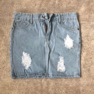 High waisted Jean Skirt